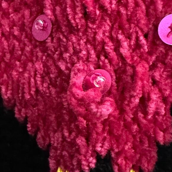 Lisa International Flamingo Beaded Sequin Cardigan Sweater Short Sleeve MEDIUM - Picture 8 of 14